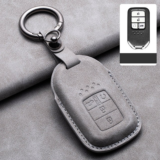 혼다 레더 3D 가죽 스마트 키 케이스 어코드 시빅 CRV 파일럿 오딧세이, 혼다01 차콜그레이