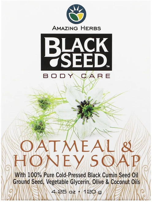 어메이징 허브 블랙 시드 오트밀 & 꿀 바 비누 120g (4.25oz) AHR-70042 - 쿠팡