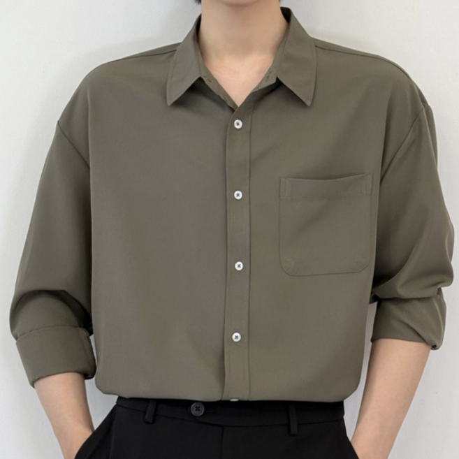 데이로아 남자 긴팔셔츠 빅사이즈 오버핏 링클프리 캐주얼 남방