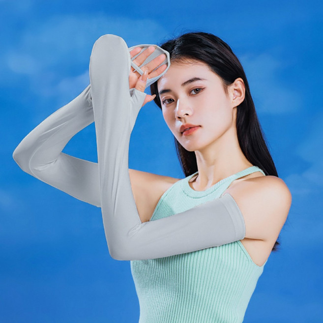 자외선차단 슬리브 손등 팔토시 여성용, 그레이