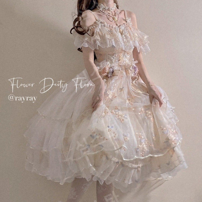 자수 풍성한 일본 lolita 여자 데일리 학생 공주풍 생일파티복 옷 코스프레 레이스 드레스