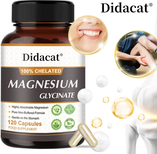 마그네슘 글리신 - 120캡슐 마그네슘 보충제로 수면과 이완 근육 경련과 긴장완화에 도움, 3개, 120정 - 쿠팡