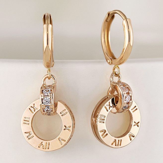 루이델라 14K/18K 귀걸이+도금 펜던트 데일리 심플 여자 조이 로마 원터치 귀걸이