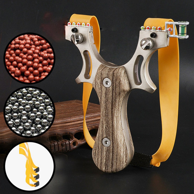 댓츠댓 정확한 조준 사냥용 전문가용 새총 슬링샷, 1세트, 내츄럴 우드