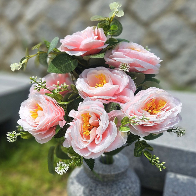 오브꽃스 성묘조화 빅 리시안셔스 들꽃 다발, 1개, 03.연핑크