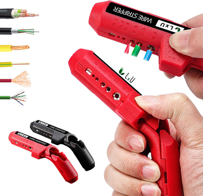 LxU 독일기술 최신형 멀티 다용도 전선스트리퍼 케이블탈피기 와이어피복기, 1개, 레드