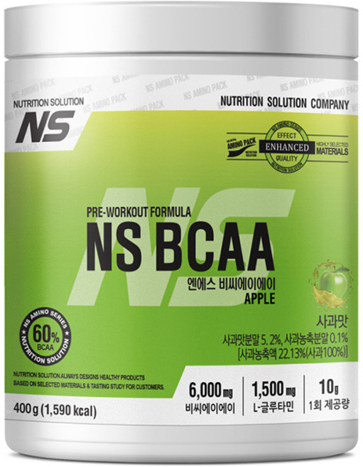 NS BCAA 사과맛 아미노산 보충제, 1개, 400g