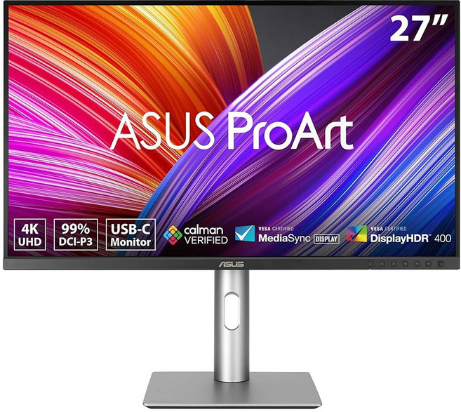 ProArt 디스플레이 27인치 4K HDR 프로페셔널 모니터 PA279CRV - IPS UHD 3840 x 2160 99% DCI-P3/Adobe RGB E < 2 Ca, 27" QHD USBC DaisyChain Mac