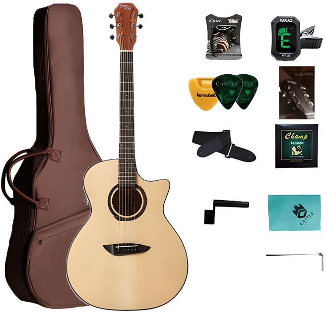고퍼우드 어쿠스틱 기타, G130C, Natural, 1개