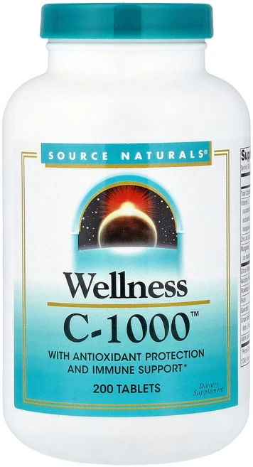 Source Naturals Wellness C-1000™ 200정 Naturals (소스 내추럴스), Source Naturals, Wellness C-10, 1개 - 쿠팡
