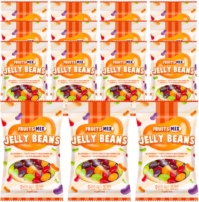 에스제이서진 후르츠 믹스 젤리빈 70g 15개 사탕 젤리 간식, 상세페이지 참조