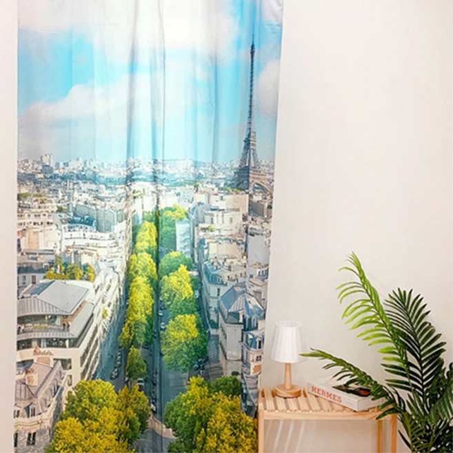 쉬폰 패브릭 포스터 인테리어 집들이 선물 커튼 라지 사이즈 가리개 가림막+커튼홀더(랜덤색상), 루미시티