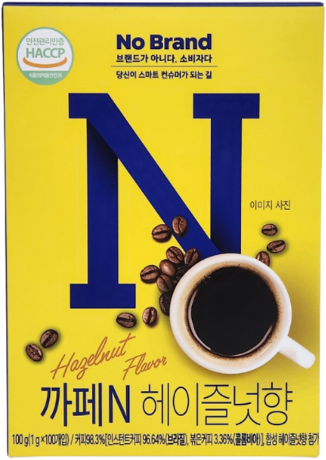 까페N 헤이즐넛향, 1개, 100g, 100개입, 1g