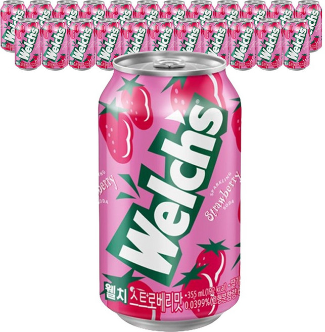 웰치스 딸기, 355ml, 24개