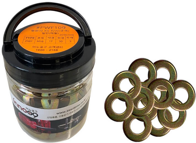 평와샤 KS P/W(규격) 메탈 M16 천연색 PWF109, 1개