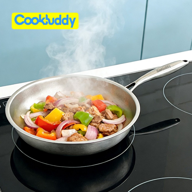 CookBuddy 후라이팬 무연마제 인덕션 304 스텐 프라이팬, 1개, 30cm