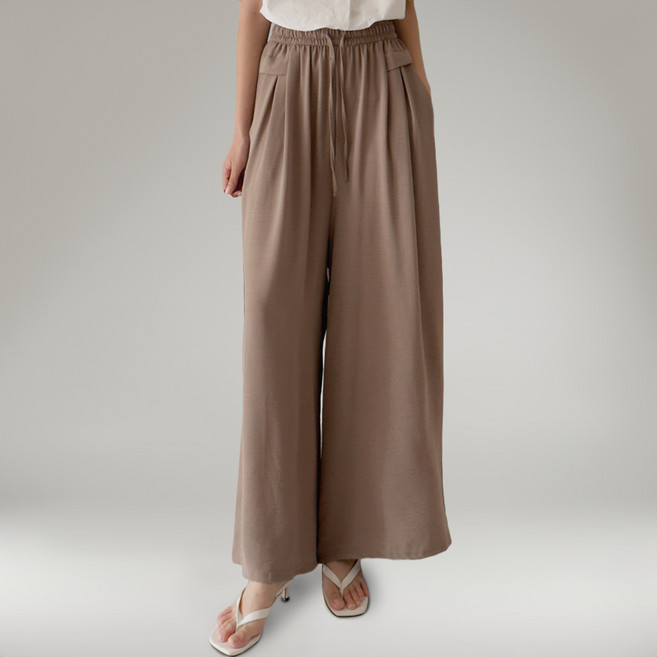 지나홈 여성 여름 바지 와이드 팬츠 통바지
