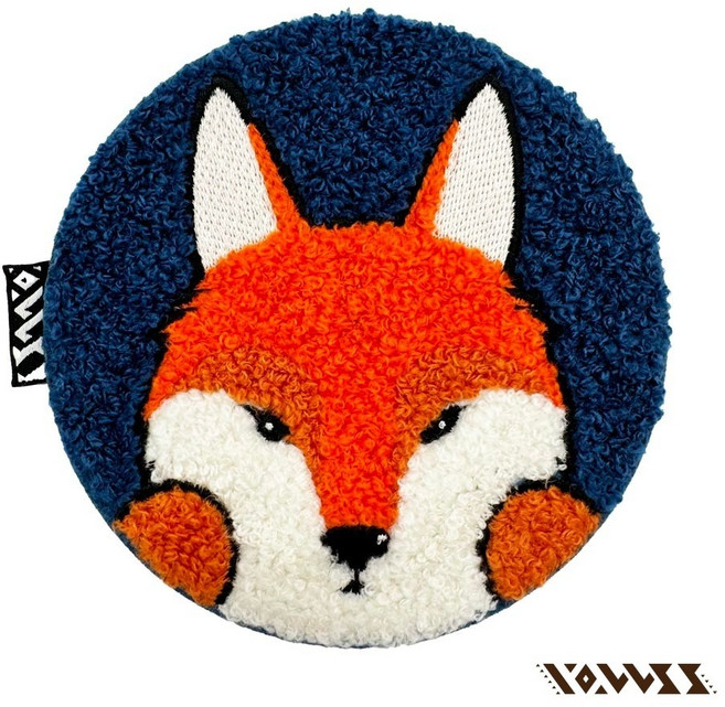 森林動物系列 狐狸刺繡杯墊 可愛動物造型 加厚毛氈隔熱防滑 吸水性佳 桌面裝飾, 1個