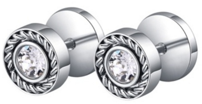 에르모사제이 맨즈 ME011 써지컬 스틸 포인트 큐빅 남자 여자 커플 피어싱 귀걸이