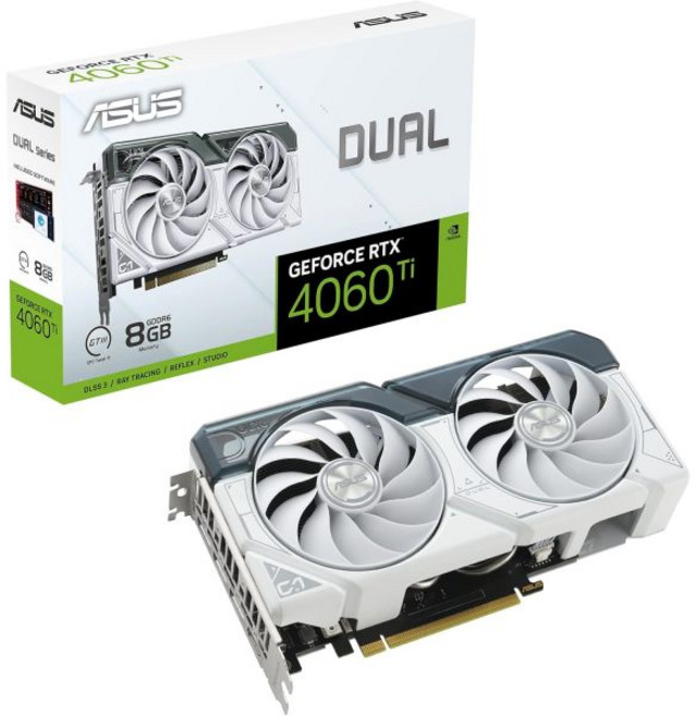 ProArt GeForce RTX 4060 Ti 16GB OC 에디션 GDDR6 그래픽 카드 PCIe 4 0 GDDR6 DLSS 3 HDMI 2 1a 디스플레이포트 1 4a, Dual|White_RTX4060TI|8G