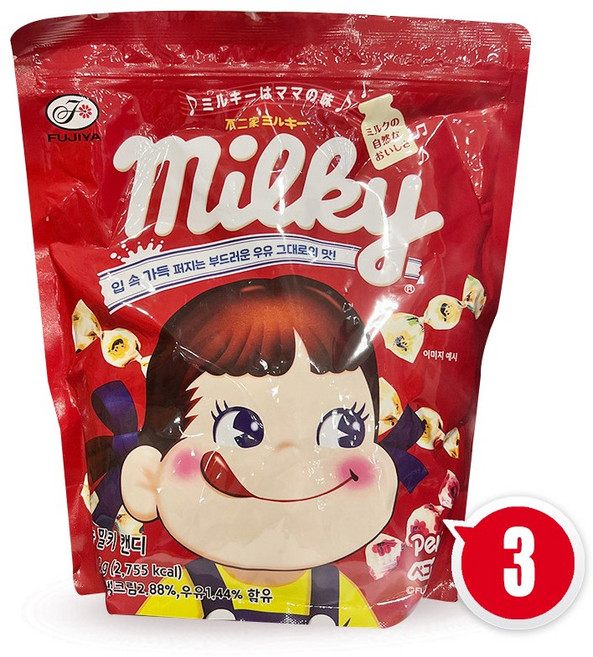 후지야 페코 스위트 밀키 캔디, 680g, 3개