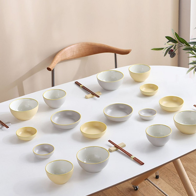 밀양본차이나 [란데르스] 그옐 4인 디너 홈세트 접시 그릇세트 24P