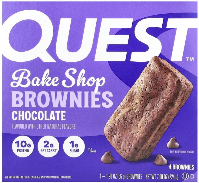 지금 곧 품절됩니다 Quest Nutrition Bake Shop 브라우니 초콜릿 브라우니 4개 개당 56g(1.98oz) 서둘러주시면 감사하겠습니다, QuestNutritionBakeShop브라우니초콜릿브 - 쿠팡