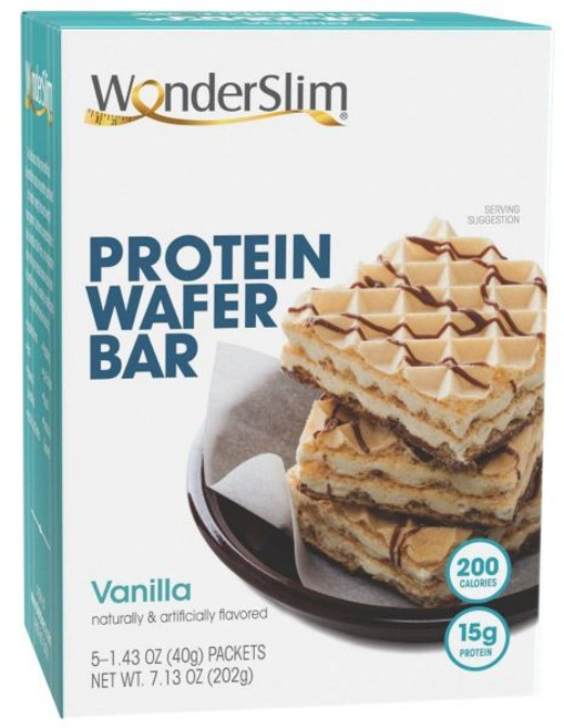 WonderSlim 쿠키 과자 원더슬림 프로틴 웨이퍼 스낵 바 레몬 200칼로리 15g 단백질 0mg 콜레스테롤 5개입
