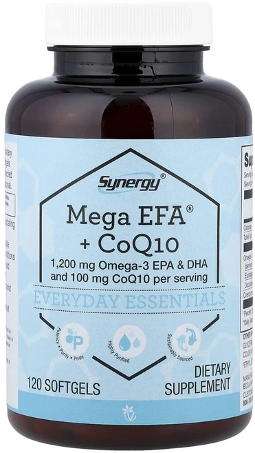 비타코스트 시너지 메가 EFA + 코큐텐 Vitacost Synergy® Mega EFA® + CoQ10 120정, 1개 - 쿠팡