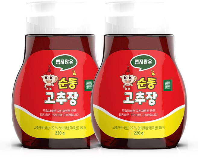 전수연 양파발효 순동 고추장 220g 튜브형 2개세트, 2개