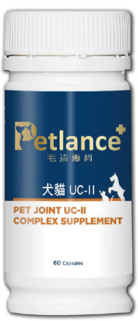 Petlance+ 毛孩專科 犬貓關節UCII 貓狗關節保健, 1個, 關節, 60顆