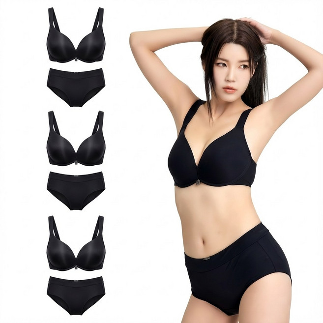 루이에 큰컵 여성속옷 브라팬티 3세트 엔투로