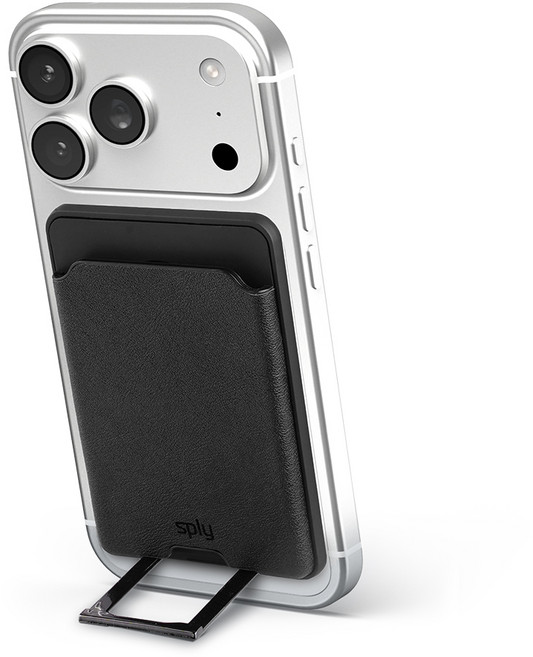 스플리 벨린1 맥세이프 카드지갑 가죽 히든 스탠드 거치대, 1개, 블랙