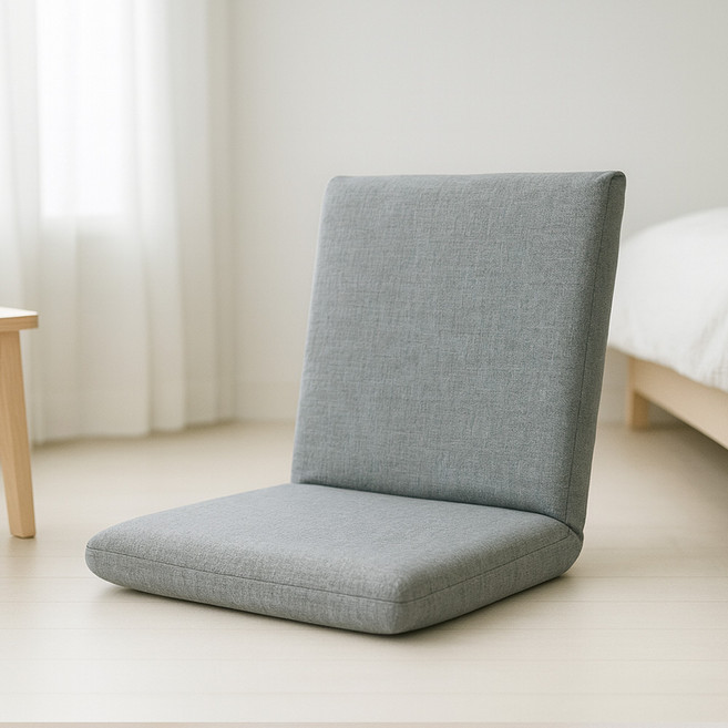 벨라까사 편안한 등받이 각도조절 1인용 접이식 좌식 소파 의자, 그레이, 1개