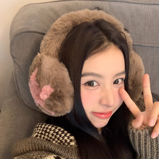 앤유 겨울 포근 Y2K 별 퍼 귀마개