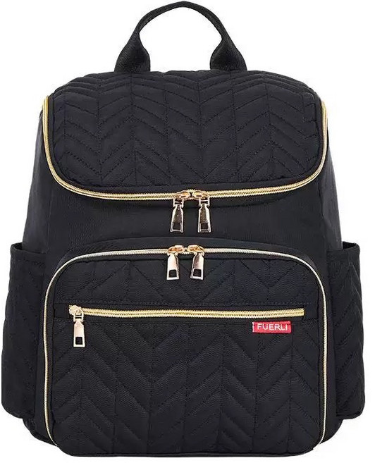 輕量大容量防水媽媽包後背包, (黑金色)空氣媽媽包