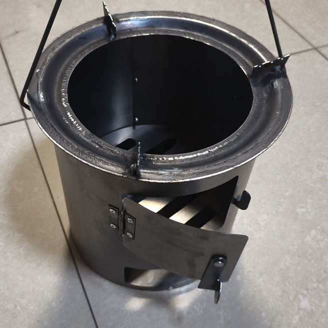 加厚耐用烤火爐 柴木兩用 戶外便攜式 圍爐煮茶 取暖燒烤, 1個, （耐用款）戶外柴火爐加厚單火爐帶提手