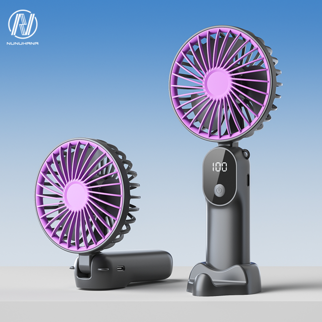 NUNUHANA 휴대용 저소음 무선 미니 손 선풍기 Z83, 그레이