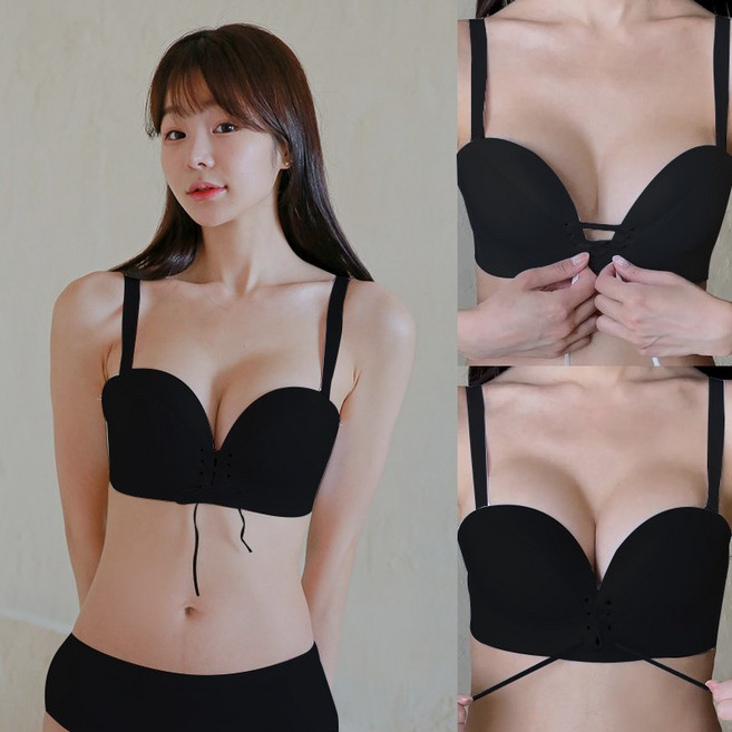 이너리티 3cm 왕뽕 볼륨업 코르셋 브라 팬티 세트