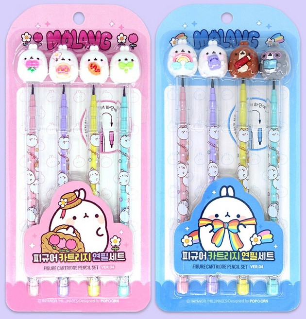 몰랑 피규어 카트리지 연필세트4탄-랜덤/낱개판매 카트리지 연필세트 문구세트