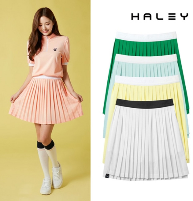 헤일리골프 여성 피케 밴딩 플리츠 큐롯 스커트 HUBKK1202