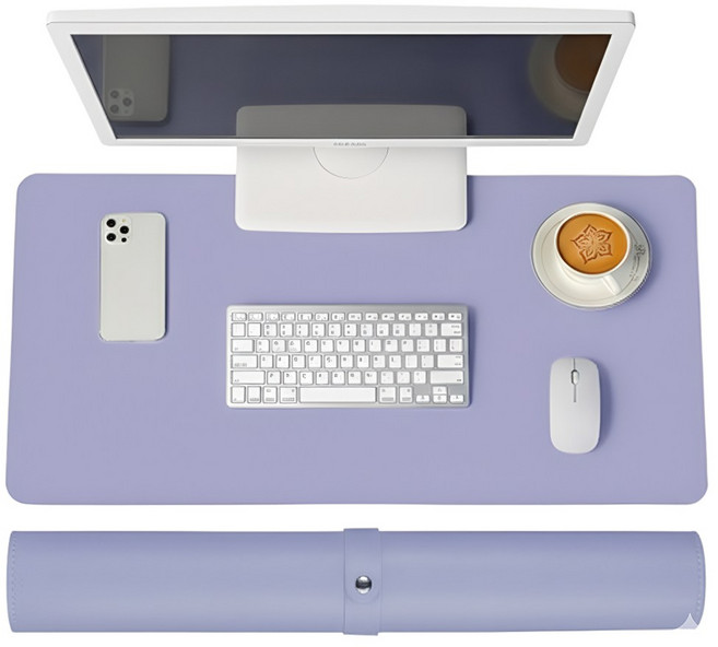 레츠팡 와이드 데스크 패드 대형 키보드 매트, 1개, 뮤트 퍼플