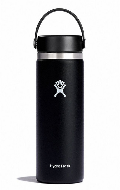 Hydro Flask 20oz/592ml 寬口提環保溫瓶【野外營】保溫瓶 水瓶 保冷, 時尚黑, 1個