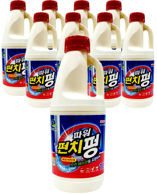 하루그린 배수구세척제 펀치펑, 9개, 1L
