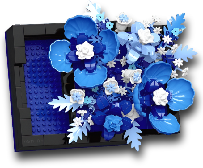 [네오 크래프트] 액자 꽃 나노블럭 DIY 만들기 튤립 장미 그림 무궁화 핑크 플라워 블록 조립 미니 나노 레드 로즈 고백 크리스마스 스탠드 키트 발렌타인 화이트데이 생일 선물, 1개, 2. 블루 스타(Blue Star)