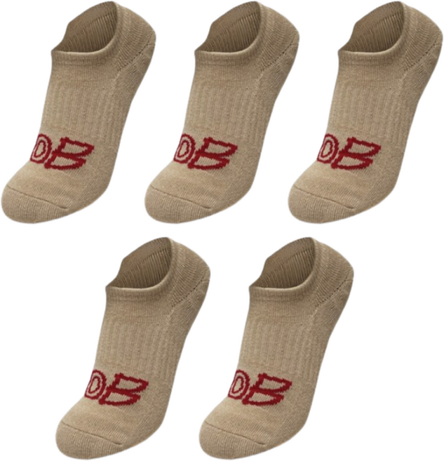 [5켤레] BOB GOLF 남성 스니커즈 덧신 골프 스포츠 논슬립 양말, 5세트, BOBSS1BG 덧신 베이지