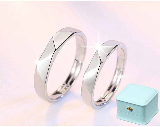 르떼르넬 JSCR013 Silver 지그재그 삼각 퀼팅 결혼 프로포즈 기념일 실버 커플 반지 은반지 커플링
