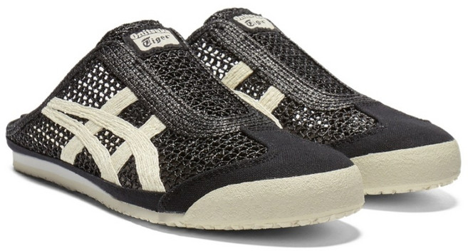 [국내매장판] 오니츠카타이거 사봇 멕시코66 뮬 슬립온 남녀공용 여름신발 슬리퍼 BLACK 1183C123.001