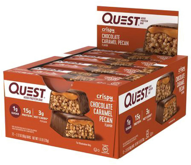 QUEST NUTRITION 高蛋白能量脆棒 巧克力焦糖胡桃口味, 720g, 1盒