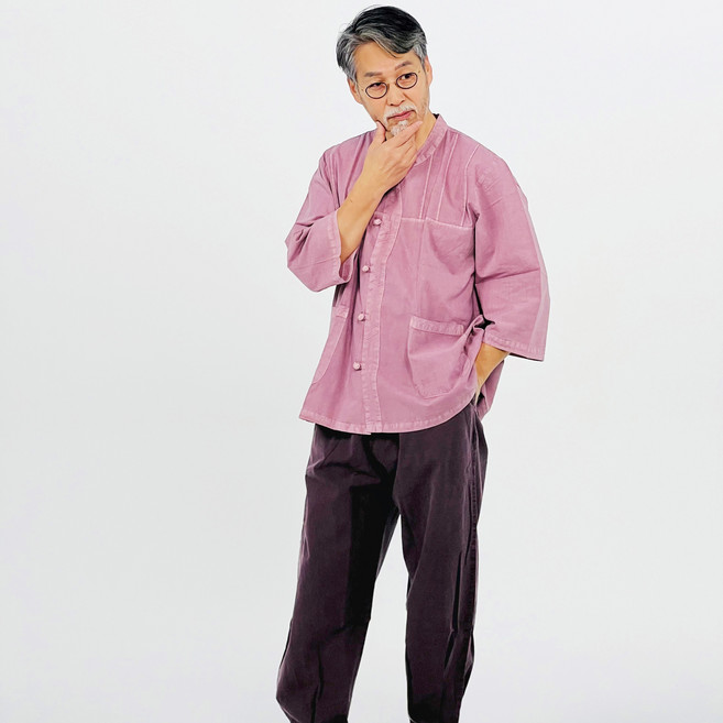 백제봉 생활한복 여름 남자 라운드 살창무늬 7부 저고리 바지 한벌 세트 개량한복 남성 법복 절복 승복